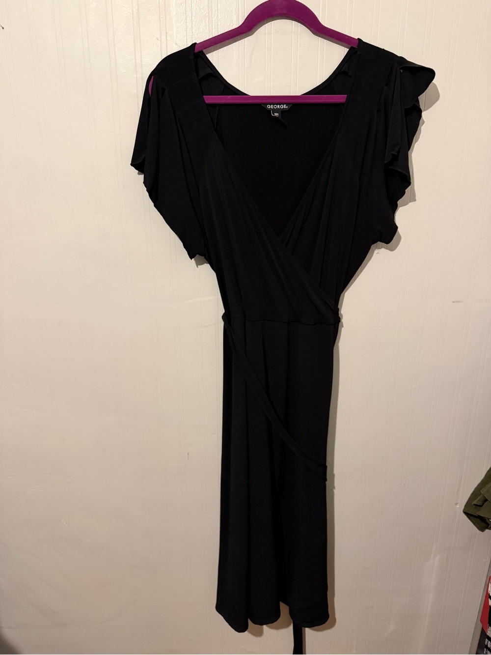 George Black Wrap Midi Dress 16-18